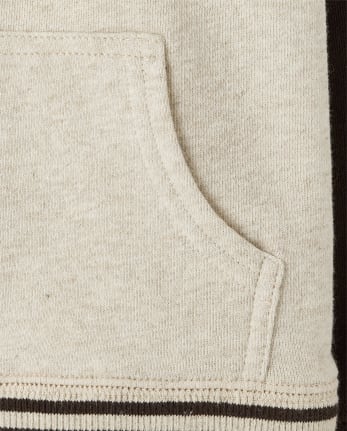 Boys Embroidered Raccoon Fleece Hoodie - Enchanted Forest