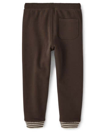 Pantalones jogger de polar de mapache bordados para niños - Bosque Encantado
