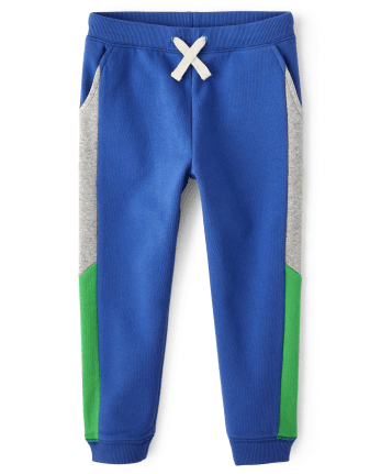 Boys Colorblock Fleece Pull On Jogger Pants - Very Merry