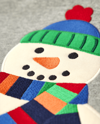 Sweat à capuche en polaire brodé bonhomme de neige pour garçons - Très joyeux