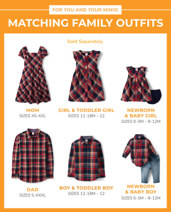Baby Boys Matching Family Plaid Poplin 2-Piece Outfit Set - Apple Orchard