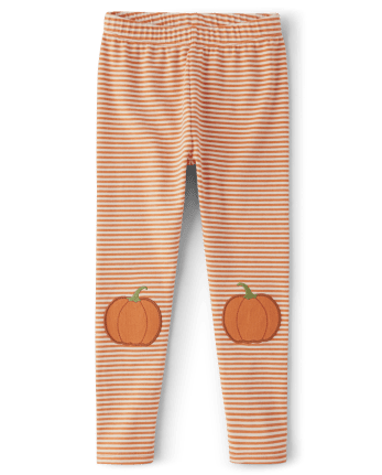 Leggings Fille à rayures et appliqués en forme de citrouille - Lil' Pumpkin