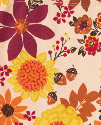 Girls Floral Leggings - Happy Harvest