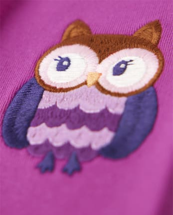 Girls Applique Owl Knit Leggings - Magical Meadow