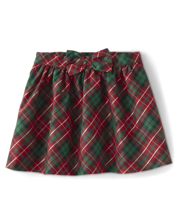 Girls Plaid Dupioni Woven Skirt A Royal Christmas Gymboree SALSA