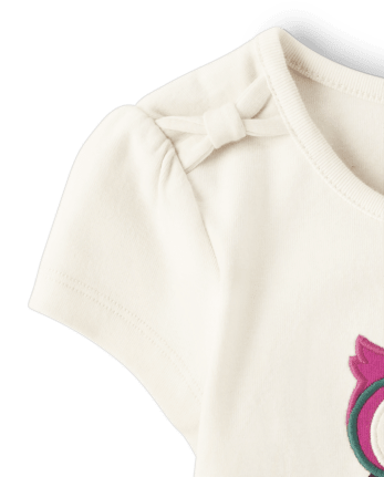 Girls Embroidered Owl Top - Prep School