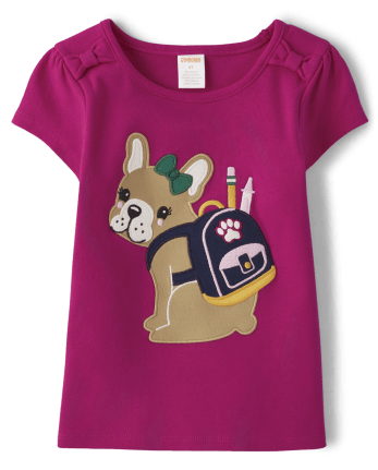 Haut brodé pour chien Fille - École préparatoire