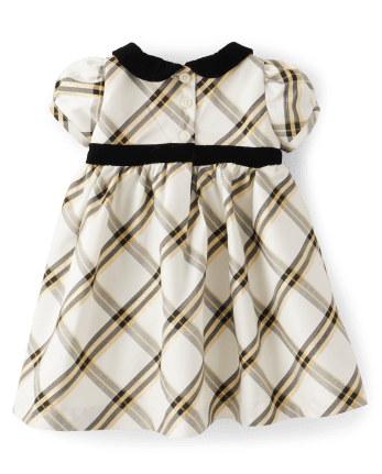 Baby Girls Plaid Dupioni Peter Pan Dress - Winter Wonderland