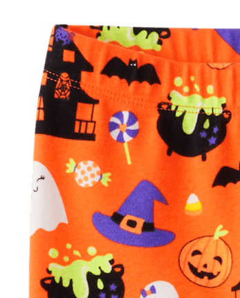Girls Halloween Doodle Leggings - Trick or Treat