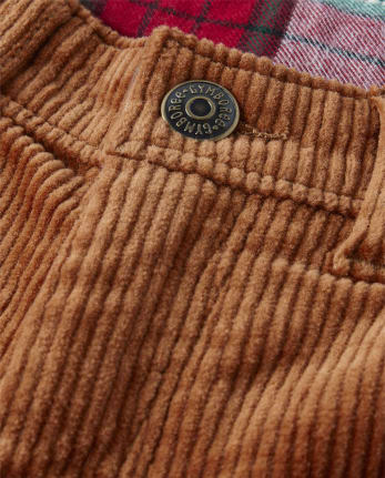 Boys Corduroy Roll Cuff Pants - Christmas Cabin