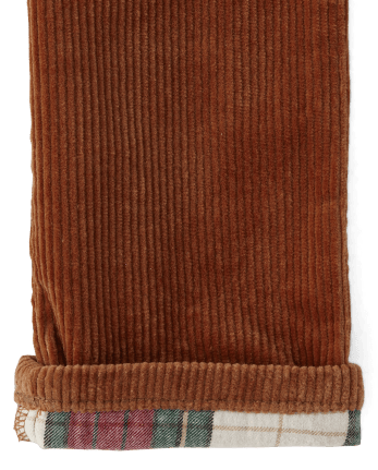 Boys Corduroy Roll Cuff Pants - Christmas Cabin