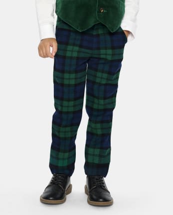 Boys plaid dress pants hot sale