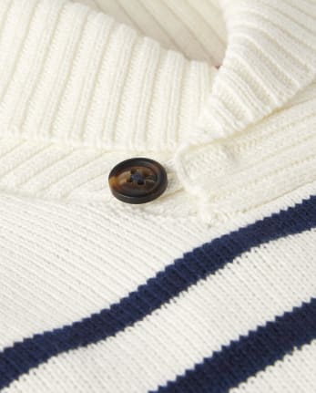 Boys Striped Shawl Sweater - Parisian Chic