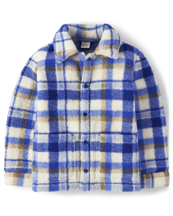 Unisex Plaid Sherpa Shirt Jacket  Collection