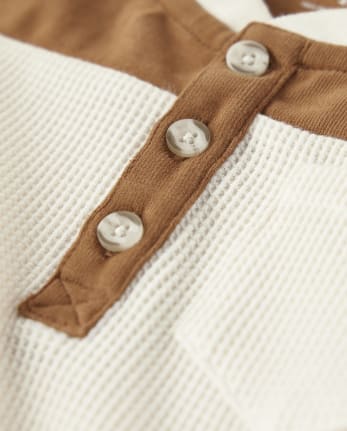 Boys Colorblock Thermal Henley Top
