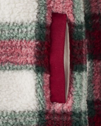 Boys Plaid Sherpa Pullover - Christmas Cabin