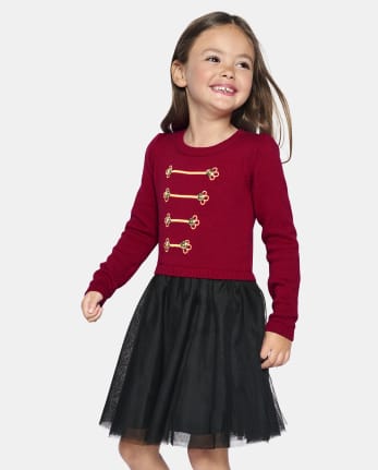 Girls Nutcracker Uniform Sweater Dress - Nutcracker