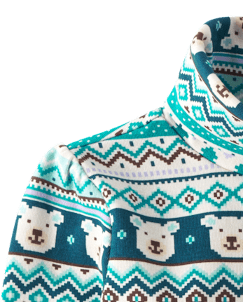 Girls Polar Bear Fairisle Turtleneck - Nordic Adventure