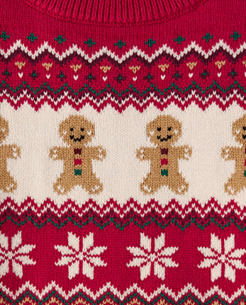 Womens Matching Family Gingerbread Fairisle Sweater - Holiday Express