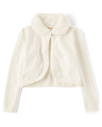 Girls Faux Fur Shrug All Dressed Up Bunnys tail