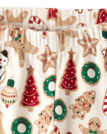 Girls Christmas Cookie Leggings - Christmas Cabin