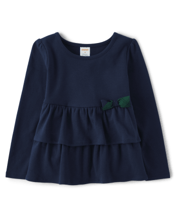 Girls Bow Tiered Top - Nutcracker