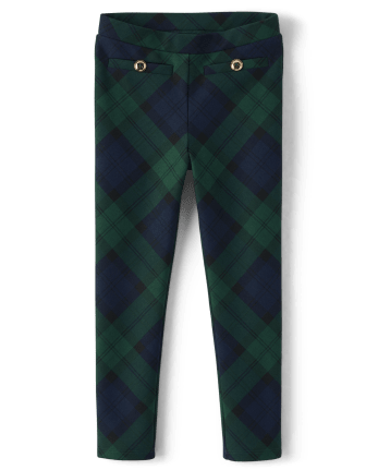 Girls Plaid Ponte Jeggings - Holiday Express