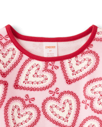 Girls Lace Heart Top - Valentine Cutie