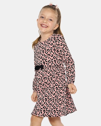 Vestido con volantes de leopardo para niñas - Damas y caballeros