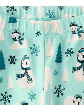 Girls Polar Bear Leggings - Nordic Adventure