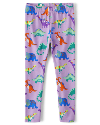Girls Dino Print Knit Leggings Dino Friends VIOLET TWIST Gymboree