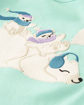 Haut brodé ours polaire Flutter pour filles - Nordic Adventure