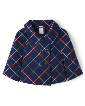 Girls Plaid Ponte Cape - Parisian Chic