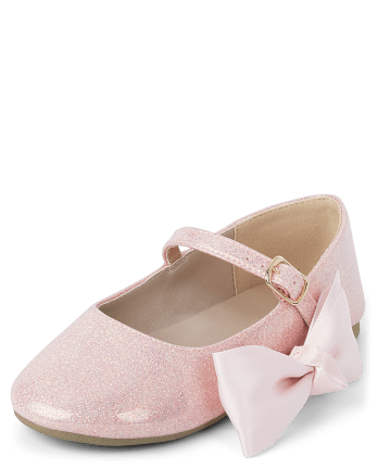Girls Glitter Bow Ballet Flats - Sugar Plum Fairy
