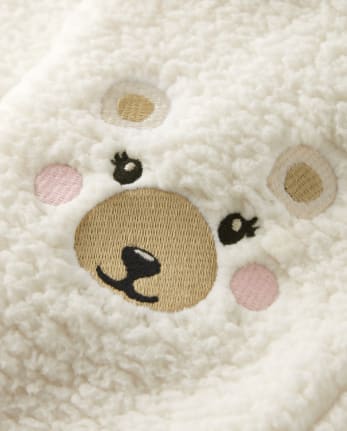Pantalon de jogging Sherpa ours polaire brodé pour fille - Nordic Adventure