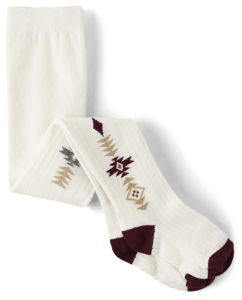 Girls Intarsia Pattern Tights - Rustic Ranch