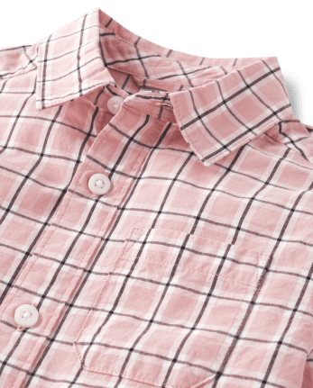 Chemise boutonnée en popeline à carreaux pour garçons - Mesdames et messieurs