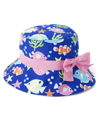 Gymboree | Girls | Fish Bucket Hat - Splish-Splash | Size 12-24 M | Spandex/Nylon