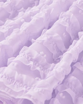 Girls Ruffle Swiss Dot Tutu Skirt - Lovely Lavender