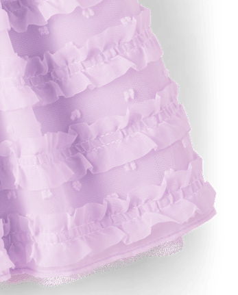 Falda tutú con lunares suizos y volantes para niñas - Lovely Lavender