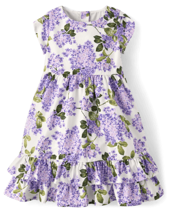 Girls Mommy And Me Lilac Poplin Tiered Dress - Lovely Lavender