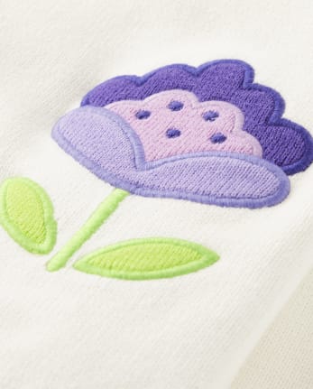 Girls Embroidered Floral Cardigan - Lovely Lavender