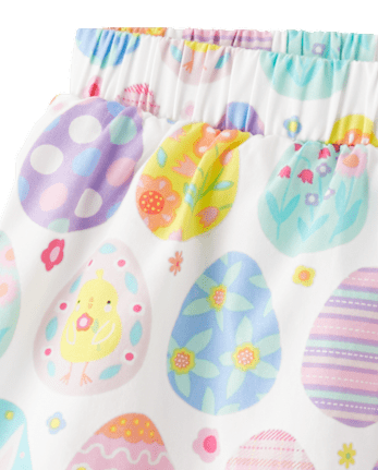 Girls Easter Egg Poplin Ruffle Skort - Spring Celebrations
