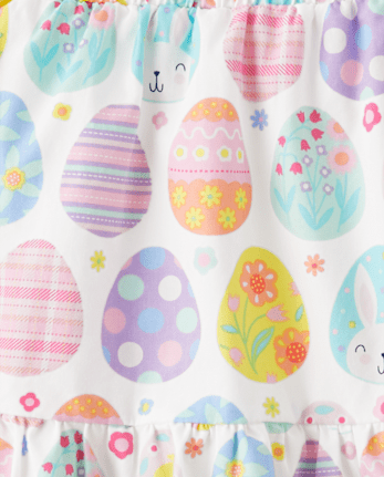 Girls Easter Egg Poplin Ruffle Skort - Spring Celebrations