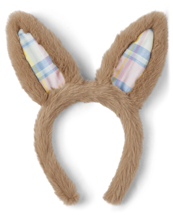 Kids Plaid Bunny Ears Headband - Spring Celebrations