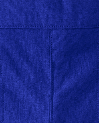 Girls Linen-Blend Cropped Wide Leg Pants - Italian Riviera