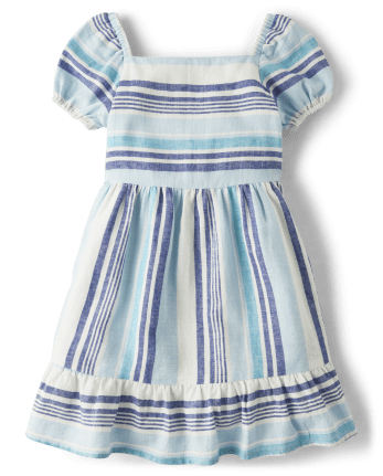 Girls Striped Tiered Dress - Bon Voyage