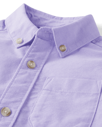 Boys Oxford Button Up Shirt - Lovely Lavender