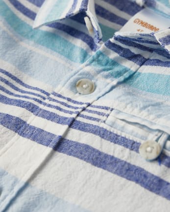 Boys Long Sleeve Striped Button Up Shirt - Bon Voyage | Gymboree ...