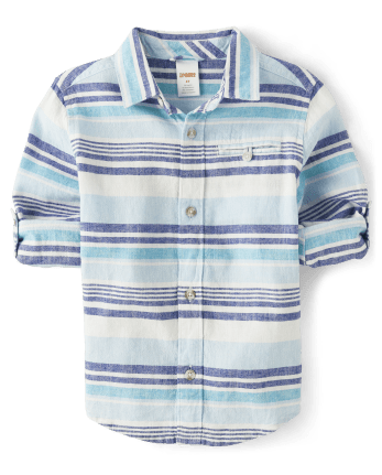 Camisa con botones a rayas para niño - Bon Voyage